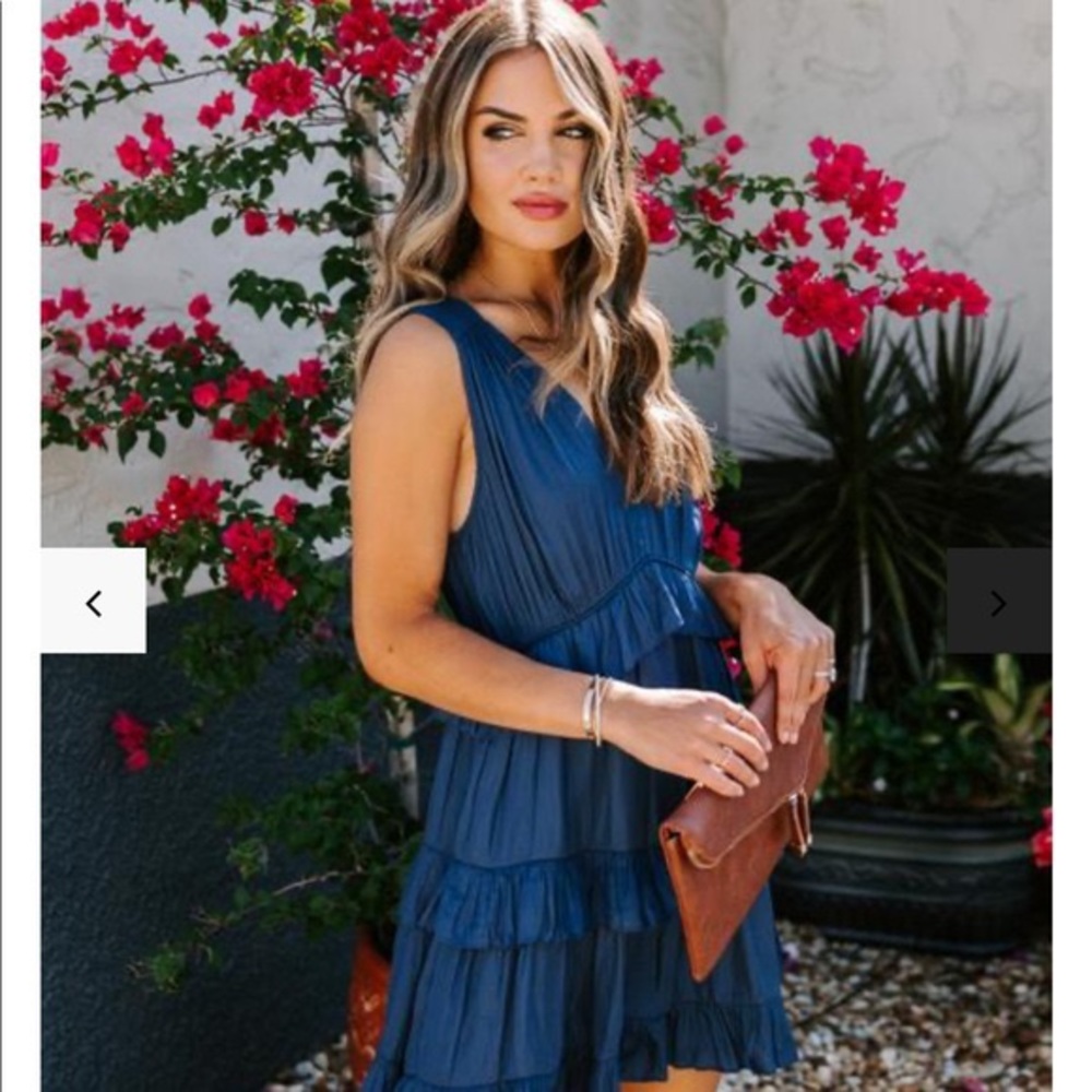 Vici Deep Blue Ruffle Dress